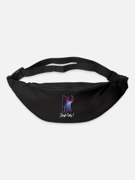 Chat chaton silhouette espace chat galaxie - Sac banane - noir