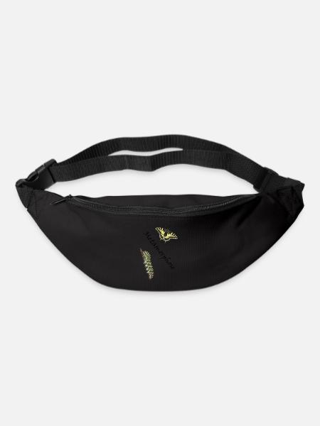 Swallowtail with caterpillar, metamorphosis - Bum bag - black