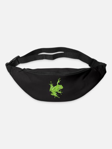 Lustige Grafik Baum Frosch Teich Tier Liebhaber Geschenk - Gürteltasche - Schwarz