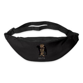 Akita, kanji and text - Bum bag - black - Front