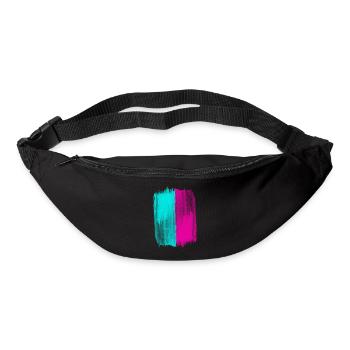 Pink Und Türkis Trendfarben Acrylfarbe Ich Liebe - Gürteltasche - Schwarz - Vorne