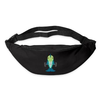 Poisson Haltérophilie sport de musculation cadeau - Sac banane - noir - Devant