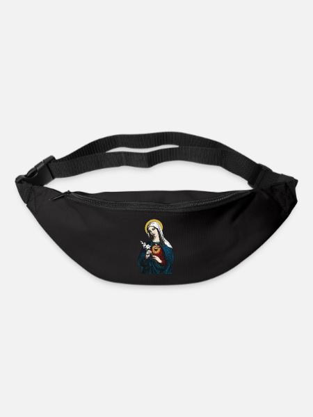 Sainte Vierge Marie avec son Cœur Immaculé - Sac banane - noir