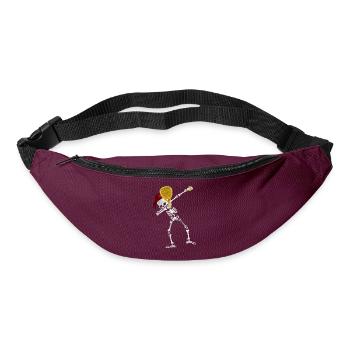 Padel Dabbing Skeleton - Lustiger Padelist Dab - Gürteltasche - Burgunderrot - Vorne