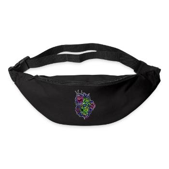 Schädel/abstraktBlüten - Gürteltasche - Schwarz - Vorne