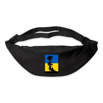 Ukraine konflikt Denkmal ukrainische Flagge wappen - Gürteltasche - Schwarz - Vorne