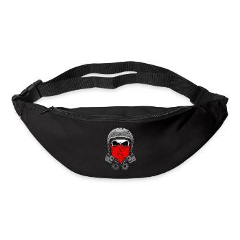 skull helmet cylinder motorcycle helmet - Bum bag - black - Front