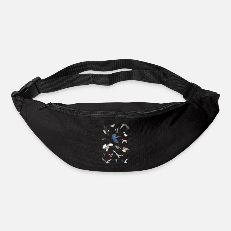 Oiseaux - Sac banane - noir