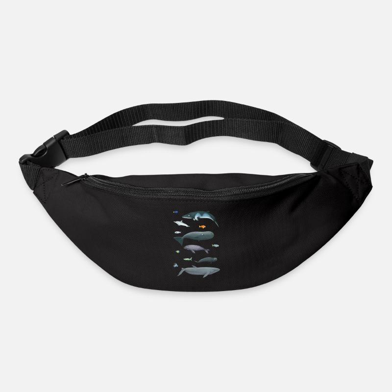 Patterns with whales and fish / underwater world - Bum bag - black
