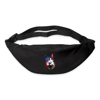 Cat love graphic art #cat - Sac banane - noir - Devant