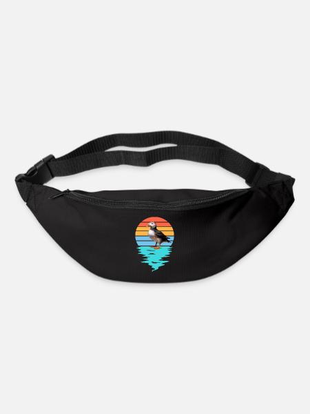 Macareux coupé dans la mer - Sac banane - noir