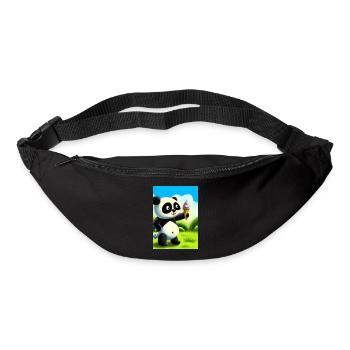 Panda mit Eiscreme - Gürteltasche - Schwarz - Vorne
