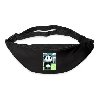 Panda mit Eiscreme - Gürteltasche - Schwarz - Vorne