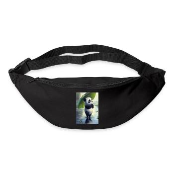 Panda mit Blattschirm - Gürteltasche - Schwarz - Vorne