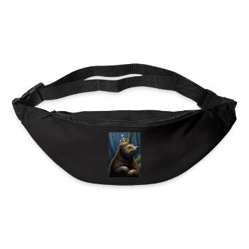 Bär mit Krone - Gürteltasche - Schwarz - Vorne