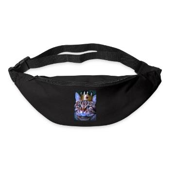 Katze mit Krone - Gürteltasche - Schwarz - Vorne