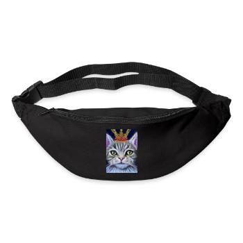 Katze mit Krone - Gürteltasche - Schwarz - Vorne