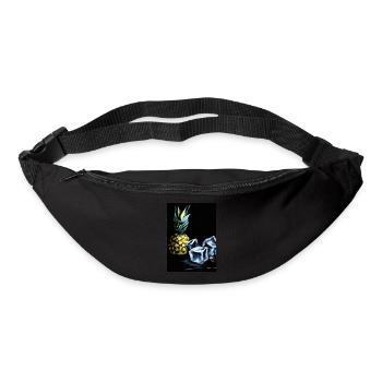 Ananas und Eiswürfel - Gürteltasche - Schwarz - Vorne