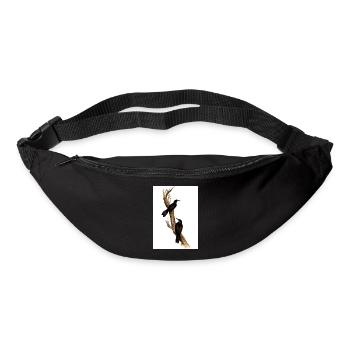 Vögel auf einem Zweig - Gürteltasche - Schwarz - Vorne