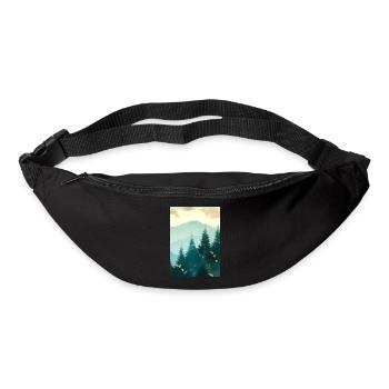 Nebliger Wald - Gürteltasche - Schwarz - Vorne