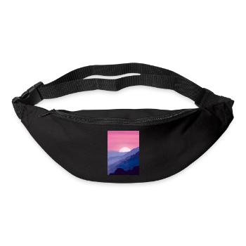 Rosa Sonnenuntergang - Gürteltasche - Schwarz - Vorne