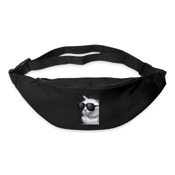 Katze mit Sonnenbrille - Gürteltasche - Schwarz - Vorne