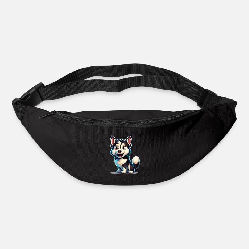 Karikatur Husky - Gürteltasche - Schwarz