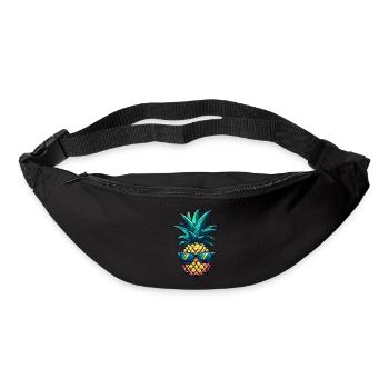 Cooler Ananas-Hingucker: Südfrucht mit Stil - Gürteltasche - Schwarz - Vorne