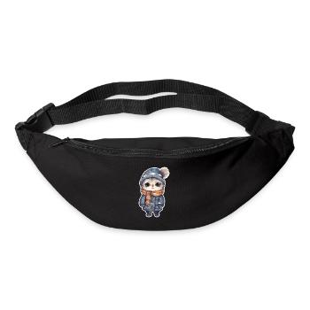 Chat avec chapeau, écharpe et veste - Sac banane - noir - Devant