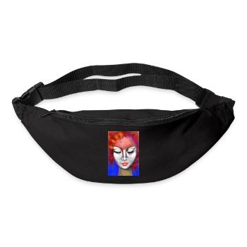 Ausdrucksstarke Frauenporträt Illustration - Gürteltasche - Schwarz - Vorne