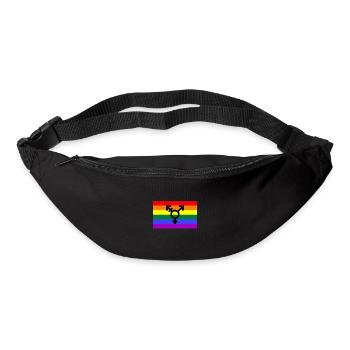 Pride Flagge mit Geschlechterzeichen - Gürteltasche - Schwarz - Vorne