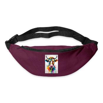 Cow colorful - Bum bag - burgundy - Front