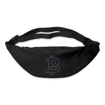 Bitcoin Logo Silhouette Monnaie Numérique - Sac banane - noir - Devant