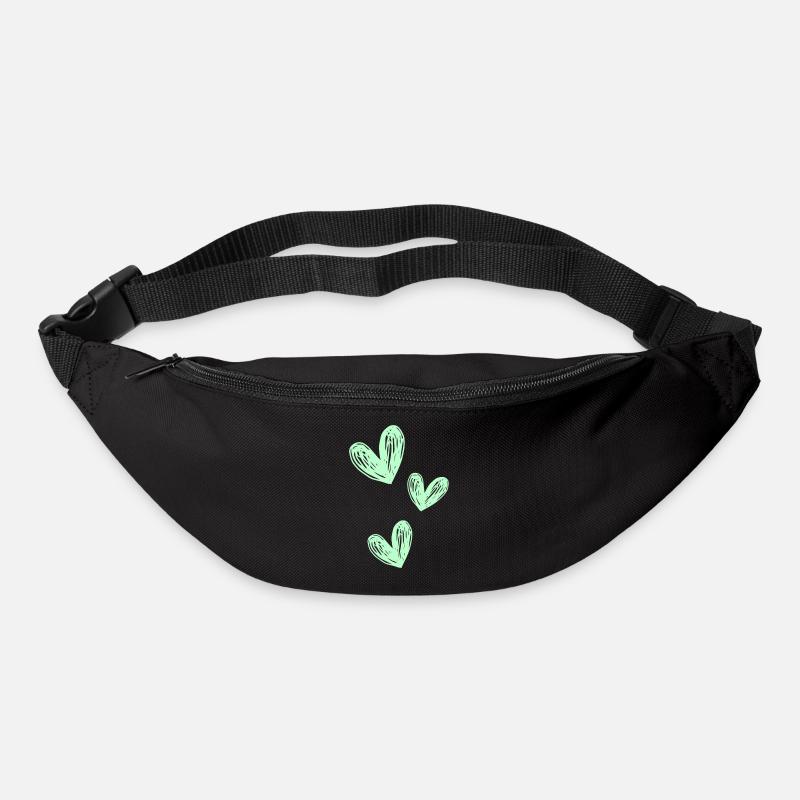 Love green - Gürteltasche - Schwarz