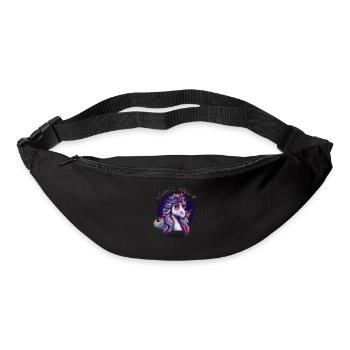 Young, Wild & Three – Einhorn Geburtstagsshirt - Gürteltasche - Schwarz - Vorne