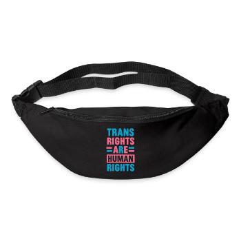 Mois de la fierté LGBTQ - Les droits des trans sont des droits de la personne - Sac banane - noir - Devant