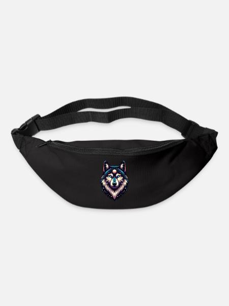 Spiritueller Wolf - Gürteltasche - Schwarz