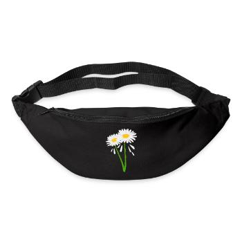 Dekorative Blüte an grünem Stiel - Gürteltasche - Schwarz - Vorne