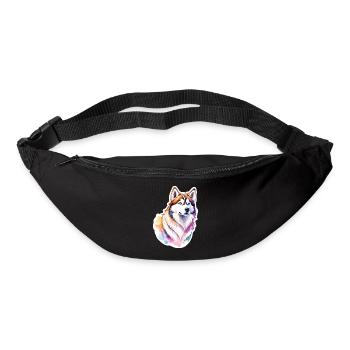 Siberian Husky Watercolors - Bum bag - black - Front