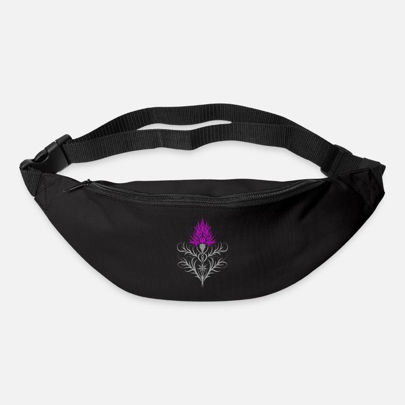 Distel Tattoo Scottish Thistle Botanical Art - Bum bag - black