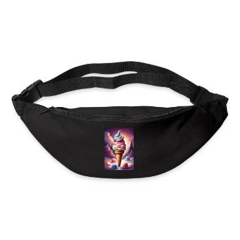 Melting icy cream graphic t-shirt design - Bum bag - black - Front