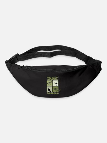 Trout Fishing Art – Vintage Fly and Casting Design - Bum bag - black