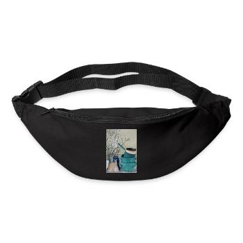 Oil Painting Art Still Life Kitchen Vintage Flowers - Bum bag - black - Front