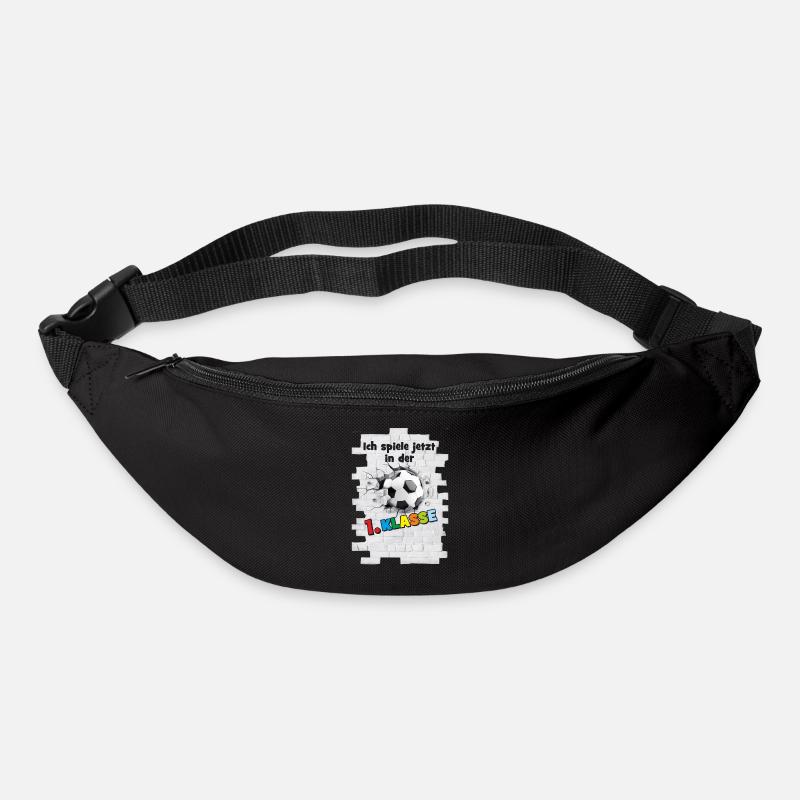 Einschulung - 1. Klasse - Fußball Mauer Durchbruch - Gürteltasche - Schwarz