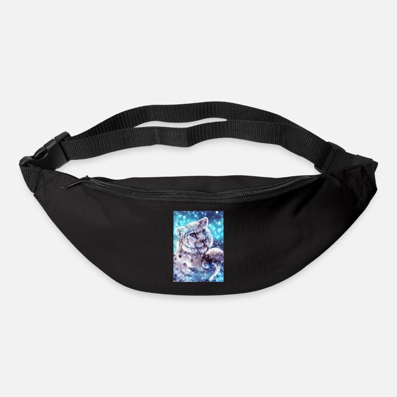 Affiche léopard des neiges - Sac banane - noir