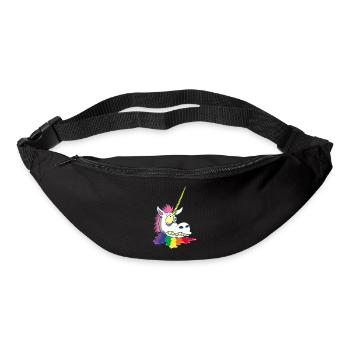 Tête coupée d'une licorne - Sac banane - noir - Devant