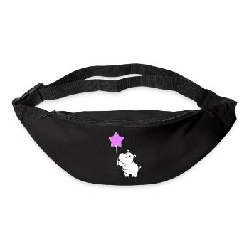 Cute Hippo Star Balloon Party - Bum bag - black - Front