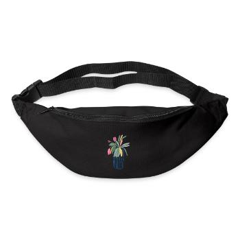 Bunter Blumenstrauß in Vase Tulpen Design - Gürteltasche - Schwarz - Vorne