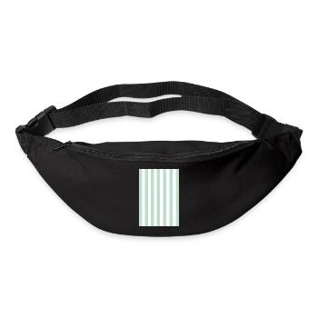 Stripes - green, white, personalizable - Bum bag - black - Front