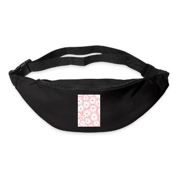 Marguerites roses - Sac banane - noir - Devant